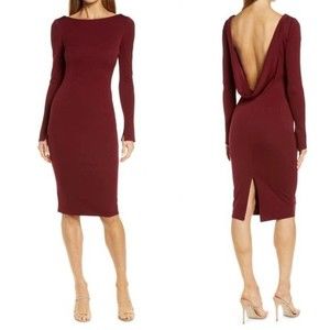 NEW NWT Katie May Surrender Draped Back Dress In Bordeaux